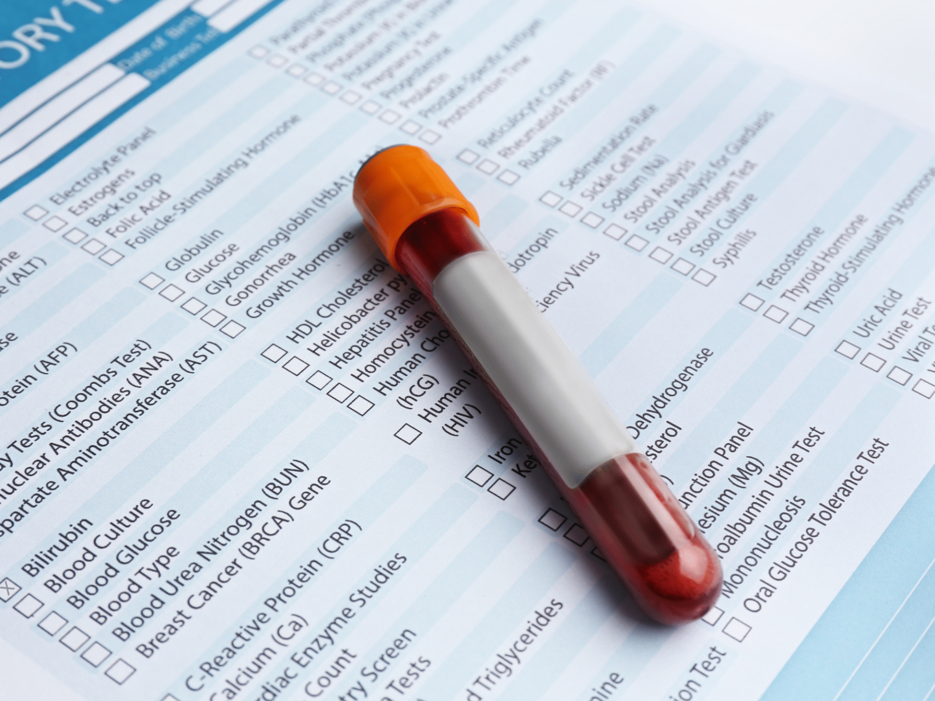 Blood sample and test for liver disease